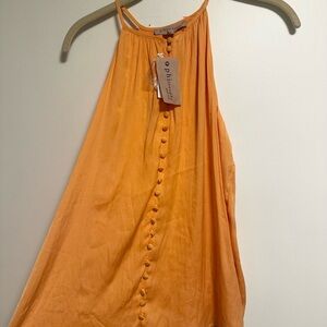 Philosophy Bright Orange Halter Button-Front Camisole